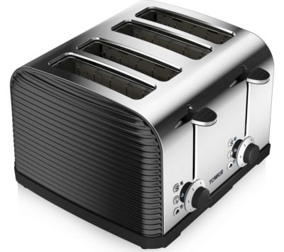 TOWER  T20008 Linear 4-Slice Toaster - Black